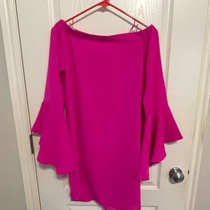 Hot Pink off the shoulder dress
